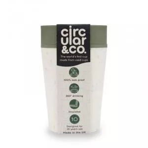 Circular Cup (227 ml) - krém/zöld - eldobható papírpoharakból