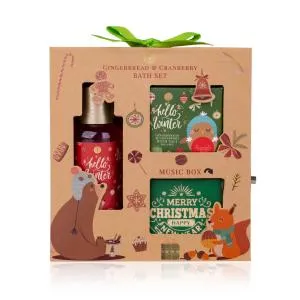 Accentra Accentra Hello Winter Gingerbread & Cranberry Bath Set + Music Box
