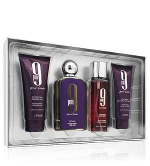 Afnan 9pm Pour Femme ajándékszett 100 ml + tusfürdő 100 ml + testápoló tej 100 ml + testpermet parfümvíz nőknek