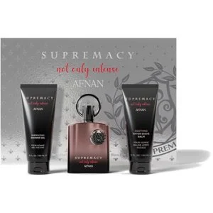 Afnan Supremacy Not Only Intense ajándék szett 100 ml + tusfürdő 150 ml + borotválkozás utáni balzsam parfümkivonat férfiaknak
