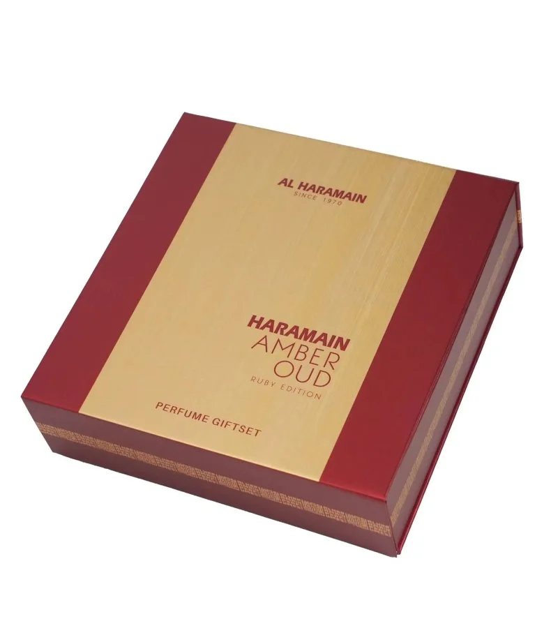 Amber Oud Ruby Edition ajándékszett uniszex parfüm 75 ml + parfüm 30 ml + testpermet 200 ml