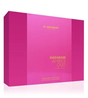 Al Haramain Amber Oud Ultra Violet női ajándékszett parfüm 75 ml + parfüm 30 ml + testpermet