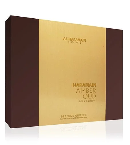 Amber Oud Gold Edition ajándékszett 75 ml + parfümvíz 30 ml + parfümös testpermet uniszex 75 ml parfemovana voda 30 ml telova mlha parfemovana voda 200 ml unisex