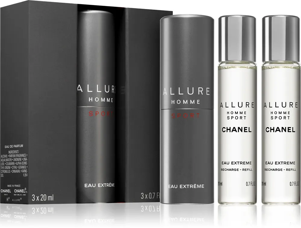 Allure Homme Sport Eau Extrême EDT utántölthető 20 ml + EDT utántöltő 2 x 20 ml F 60 ml