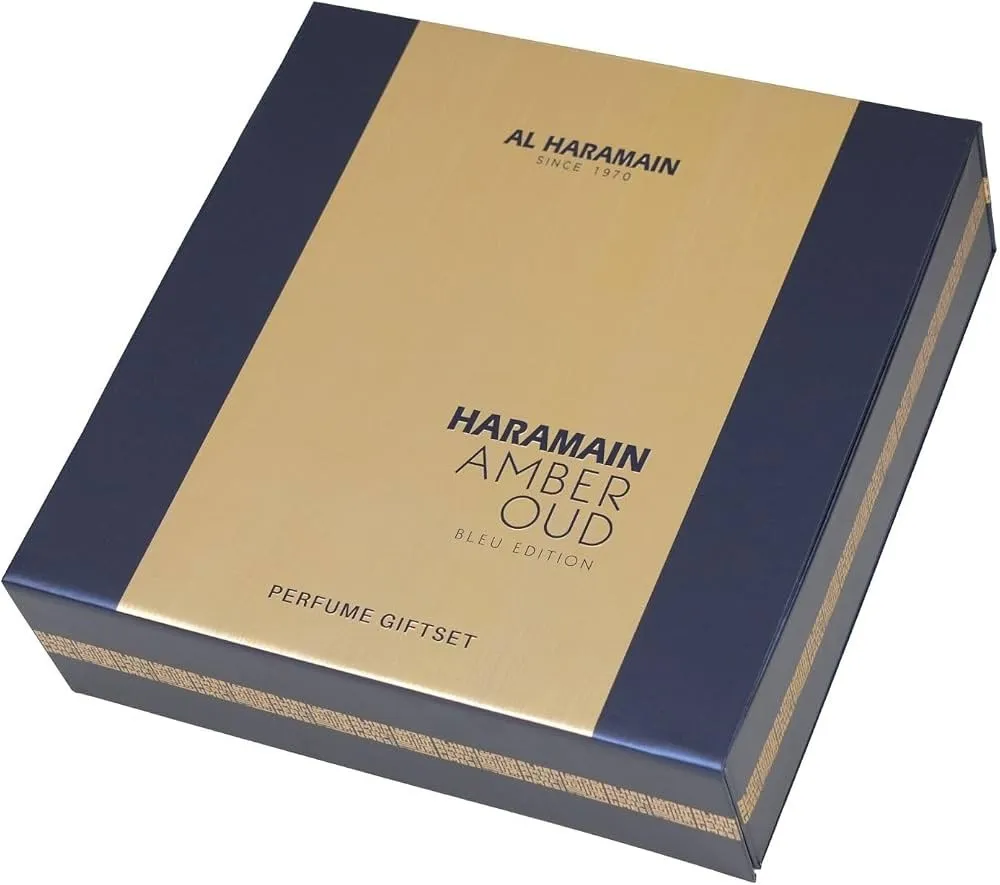 Amber Oud Bleu Edition ajándékszett uniszex eau de parfum 75 ml + eau de parfum 30 ml + dezodor spray 200 ml
