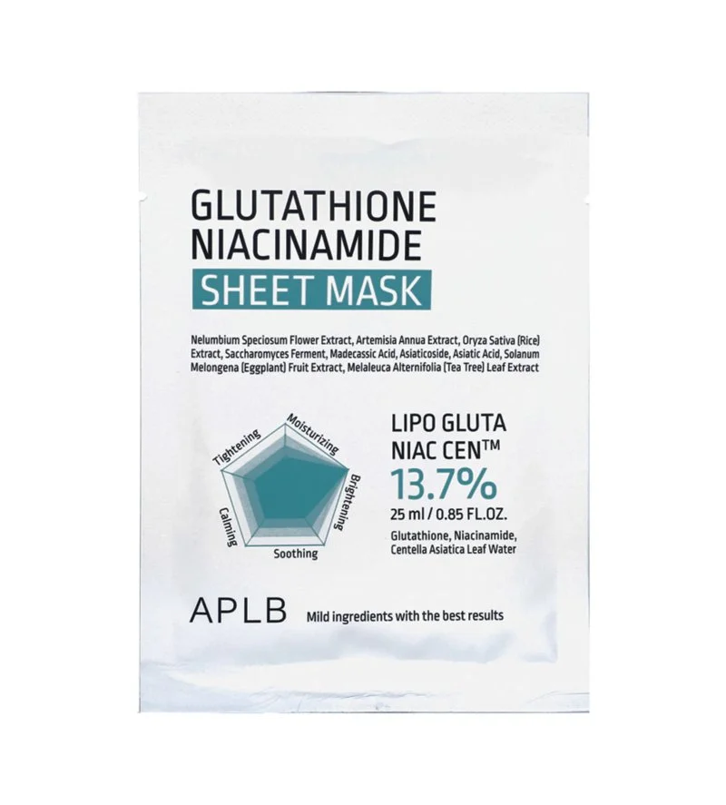 Glutathione Niacinamide Sheet Mask hidratáló és ragyogásfokozó fátyolmaszk 25 ml