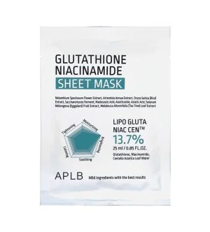 APLB Glutathione Niacinamide Sheet Mask hidratáló és ragyogásfokozó fátyolmaszk