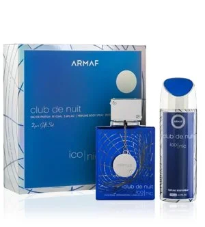 Armaf Club De Nuit Blue Iconic ajándékszett 105 ml + testpermet Eau de Parfum férfiaknak