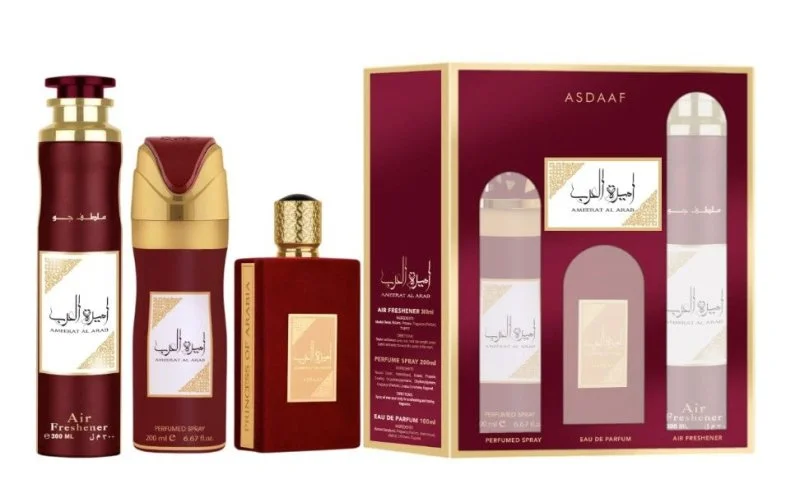 Ameerat Al Arab ajándékcsomag - 100 ml + parfümös spray 200 ml + szobafrissítő parfümös víz 300 ml