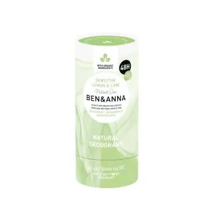 Ben & Anna Sensitive szilárd dezodor (40 g) - citrom és lime - szódabikarbóna nélkül
