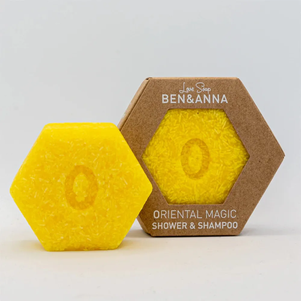 Ben & Anna Tápláló szilárd sampon hajra és testre 2in1 - Kelet varázsa (60 g)