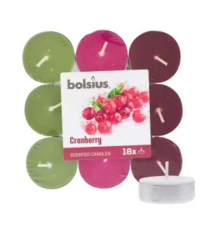 Bolsius Scented Tealights Cranberry 4 órás teamécses 18 db