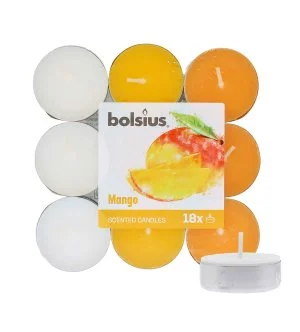 Bolsius Scented Tealights Mango 4 órás teamécses 18 db