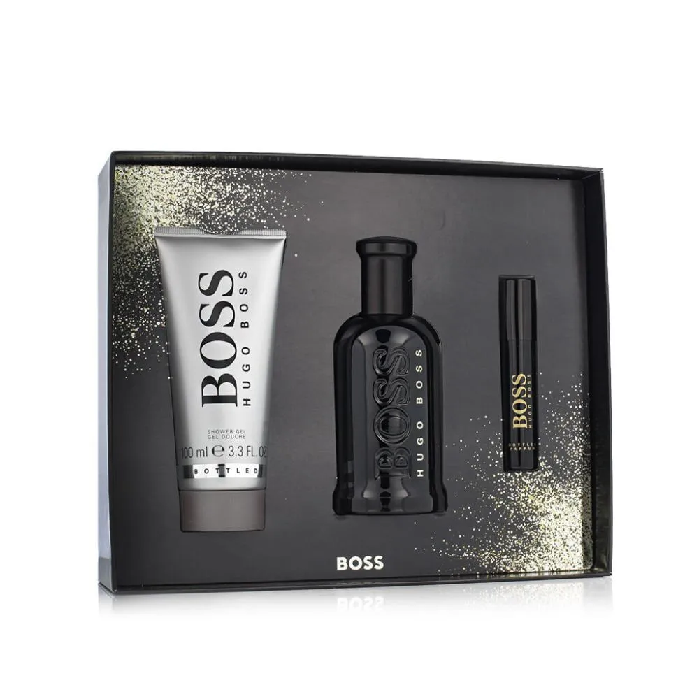 Boss Boss Bottled Parfüm 100 ml + Parfüm MINI 10 ml + SG parfüm férfiaknak