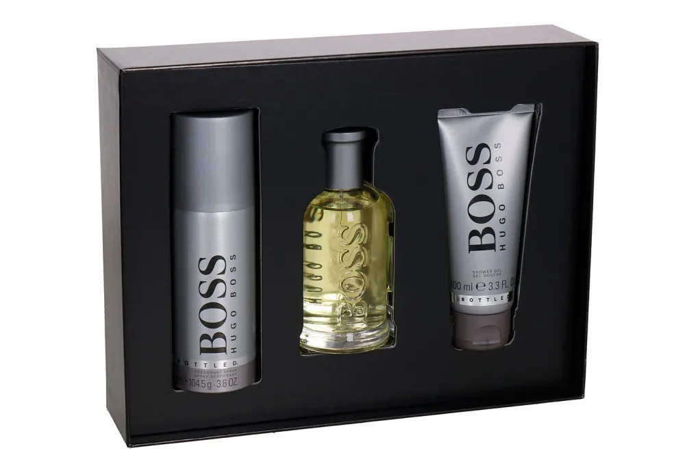 Boss Bottled ajándékszett eau de toilette 100 ml + tusfürdő 100 ml + dezodor férfiaknak