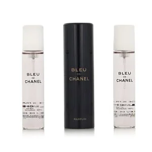 Chanel Bleu de Chanel utántölthető utazó spray 20 ml + 2 x parfüm utántöltő férfiaknak