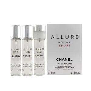 Chanel Allure Homme Sport EDT utántöltő 2 x 20 ml + EDT utántöltő permetezővel 20 ml M