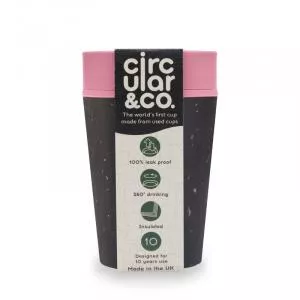 Circular Cup (227 ml) - fekete/rózsaszín - eldobható papírpoharakból