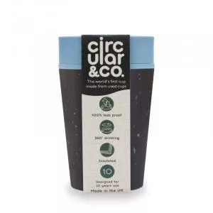 Circular Cup (227 ml) - fekete/türkizkék - eldobható papírpoharakból