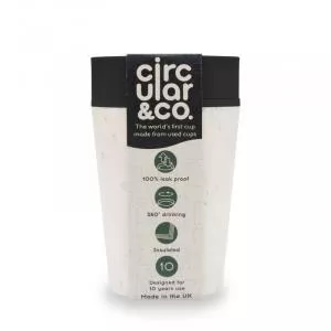 Circular Cup (227 ml) - krém/fekete - eldobható papírpoharakból