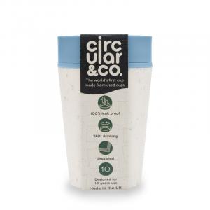 Circular Cup (227 ml) - krém/türkiz - eldobható papírpoharakból