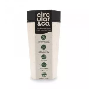 Circular Cup (340 ml) - krém/fekete - eldobható papírpoharakból