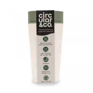 Circular Cup (340 ml) - krém/zöld - eldobható papírpohárból