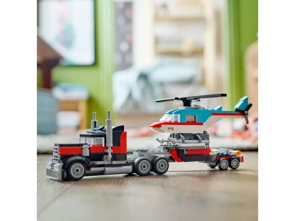 Creator 3 az 1-ben 31146 Platós teherautó és helikopter