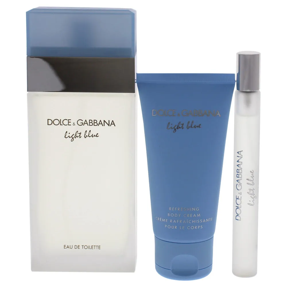 Light Blue dárková sada pro ženy 100 ml + tělový krém 50 ml + toaletní voda 10 ml
