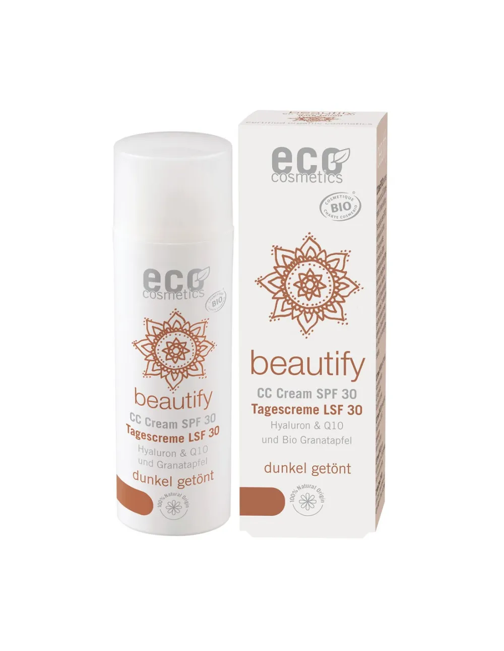 Eco Cosmetics CC krém SPF 30 BIO - sötét (50 ml) - átfogó ápolás a bőrnek