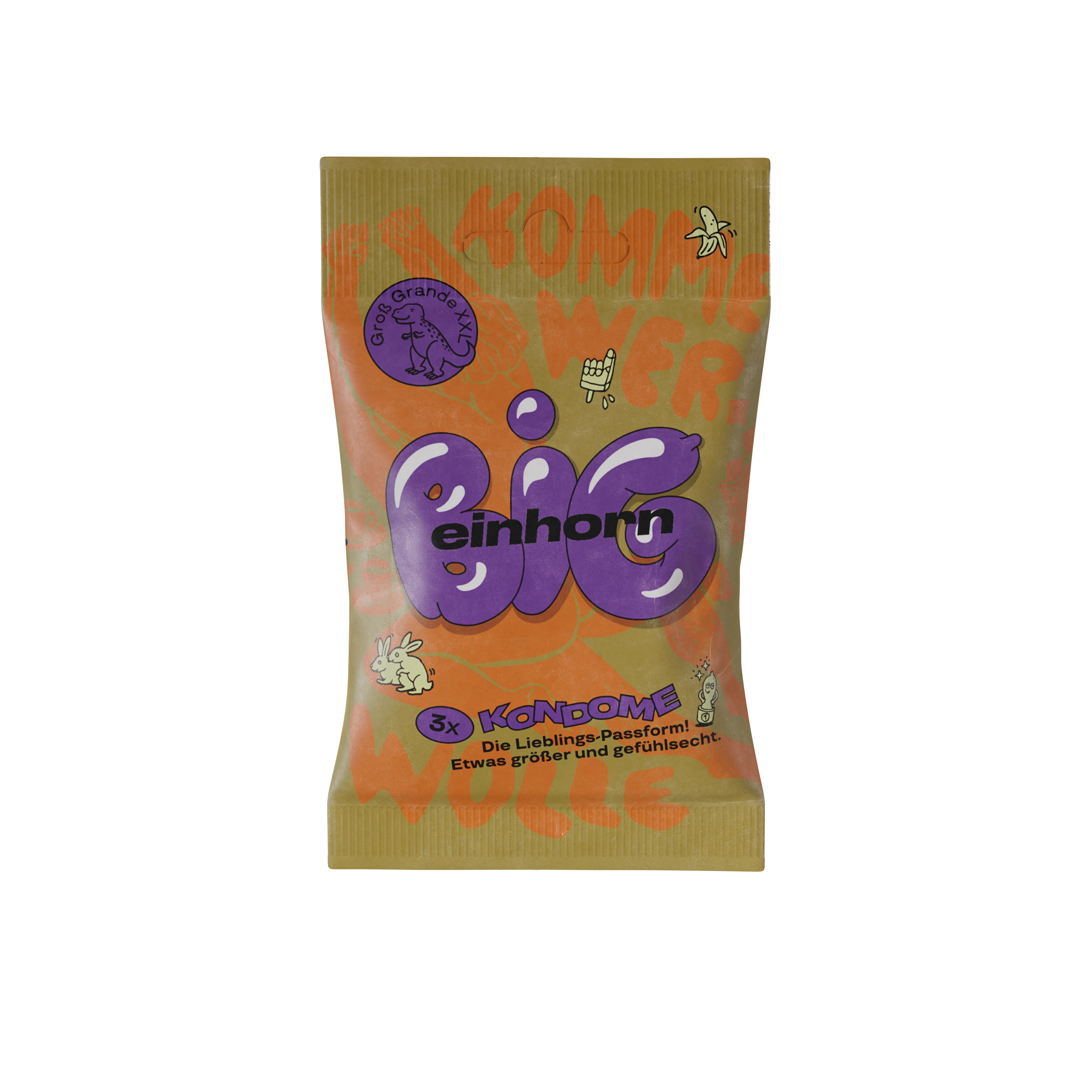 Einhorn Big óvszerek 3 db - vegán, illatmentes