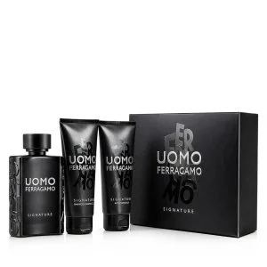 Salvatore Ferragamo Uomo Signature Eau de Parfum férfiaknak 100 ml + borotválkozás utáni balzsam 100 ml + férfi sampon és tusfürdő