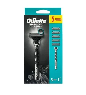 Gillette Mach3 Charcoal borotva + 5 db borotvabetét