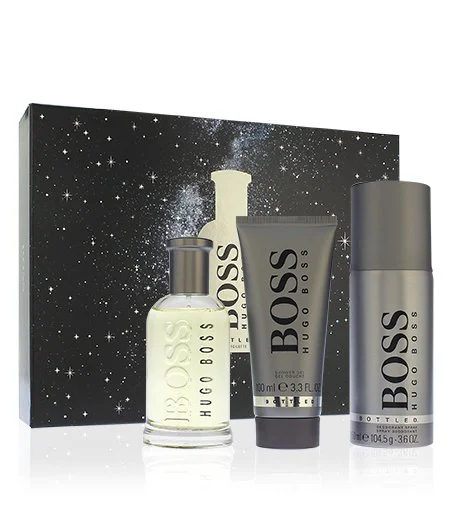 Boss Bottled ajándékszett eau de toilette 100 ml + tusfürdő 100 ml + dezodor férfiaknak