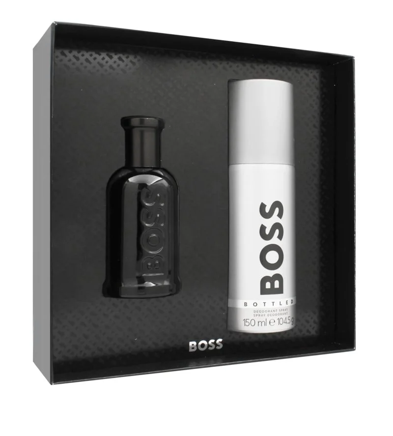 Boss Bottled Parfum ajándékszett 50 ml + dezodor spray parfüm férfiaknak