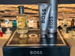 Boss Bottled ajándékszett férfiaknak eau de toilette 100 ml + tusfürdő 100 ml + dezodor 150 ml 100 ml + sprchový gel 100 ml + deosprej 150 ml