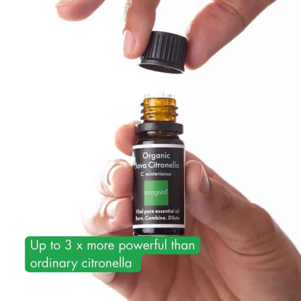 Incognito Citronella illóolaj BIO (10 ml) - nem büdös a nehéz rovarok számára.
