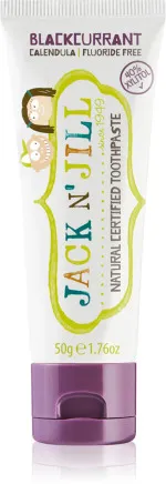 Jack n Jill Gyermek fogkrém - eper BIO (50 g) - fluoridmentes, bio körömvirág kivonattal
