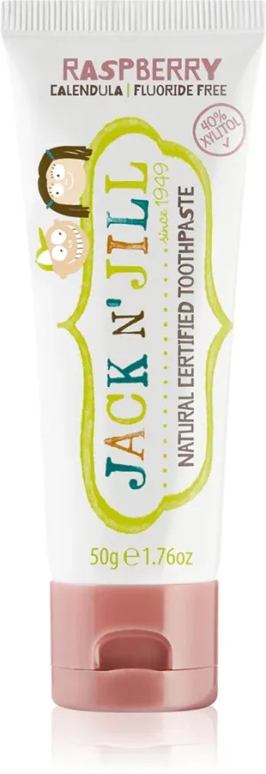 Jack n Jill Gyermek fogkrém - eper BIO (50 g) - fluoridmentes, bio körömvirág kivonattal