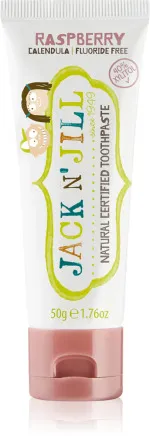 Jack n Jill Gyermek fogkrém - eper BIO (50 g) - fluoridmentes, bio körömvirág kivonattal