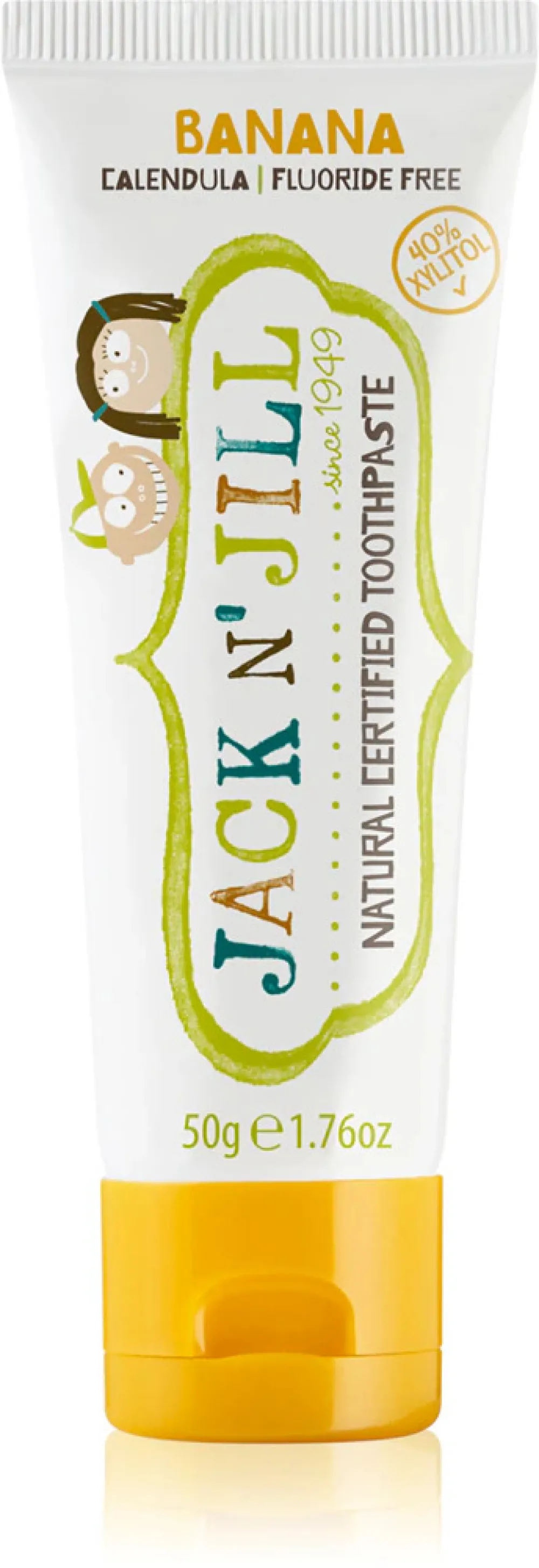 Jack n Jill Gyermek fogkrém - eper BIO (50 g) - fluoridmentes, bio körömvirág kivonattal