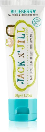 Jack n Jill Gyermek fogkrém - eper BIO (50 g) - fluoridmentes, bio körömvirág kivonattal