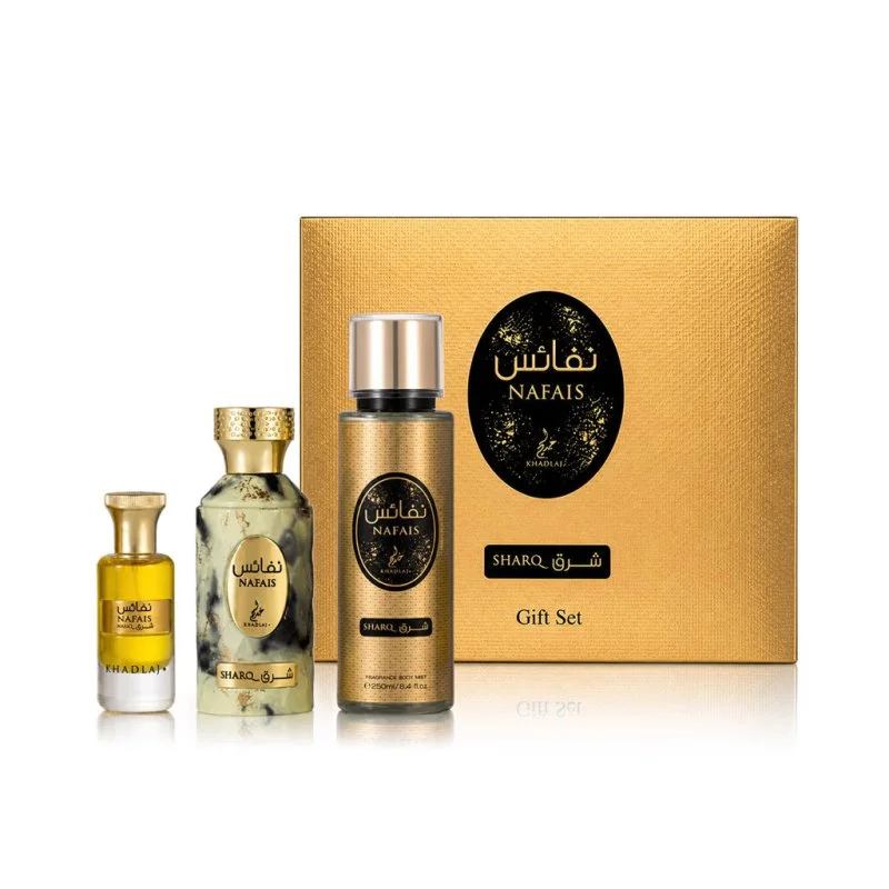 Nafais Sharq 100 ml + parfümolaj 24 ml + testpermet parfümös víz uniszex 250 ml