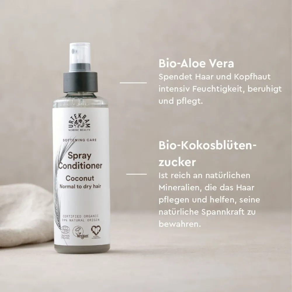 Urtekram Kondicionáló spray kókusz 250ml BIO, VEG