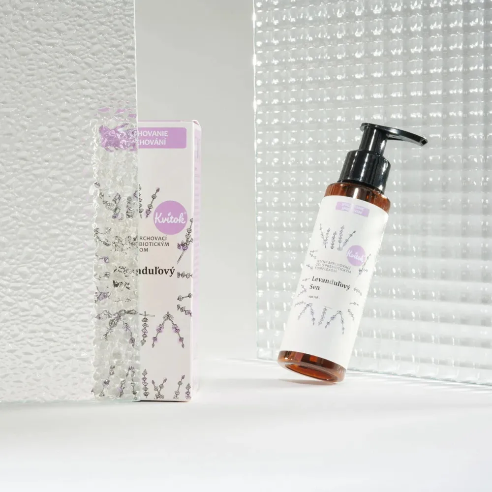 Kvitok Gyengéd tusfürdő prebiotikus komplexszel Lavender Dream (100 ml) - finom gyógynövényes illattal