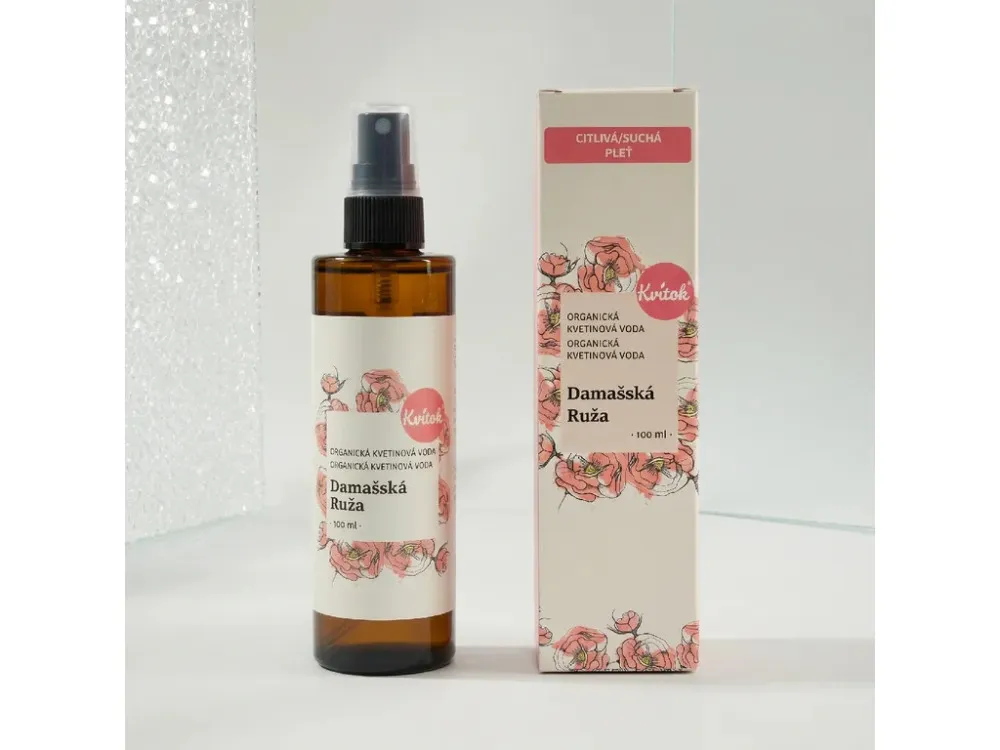 Kvitok Damaszkuszi rózsa BIO virágvíz (100 ml) - univerzális felhasználás