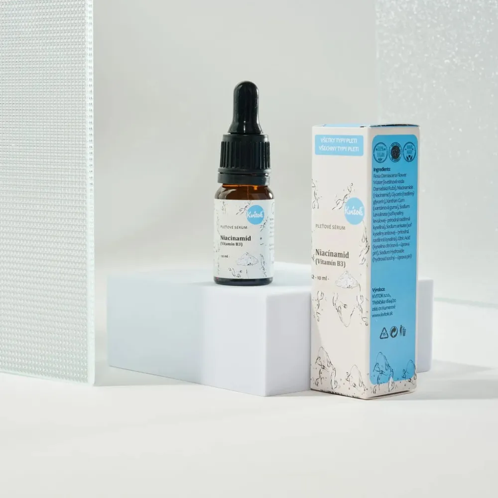 Kvitok Arcszérum - Niacinamid (B3-vitamin) (10 ml) - pattanásos, érzékeny és érett bőrre.
