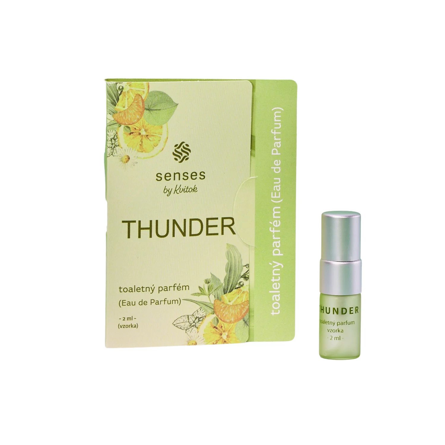 Kvitok Senses Thunder parfüm - minta (2 ml) - friss, fűszeres illat