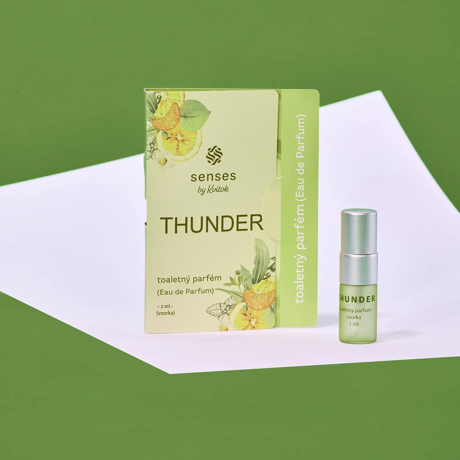 Kvitok Senses Thunder parfüm - minta (2 ml) - friss, fűszeres illat