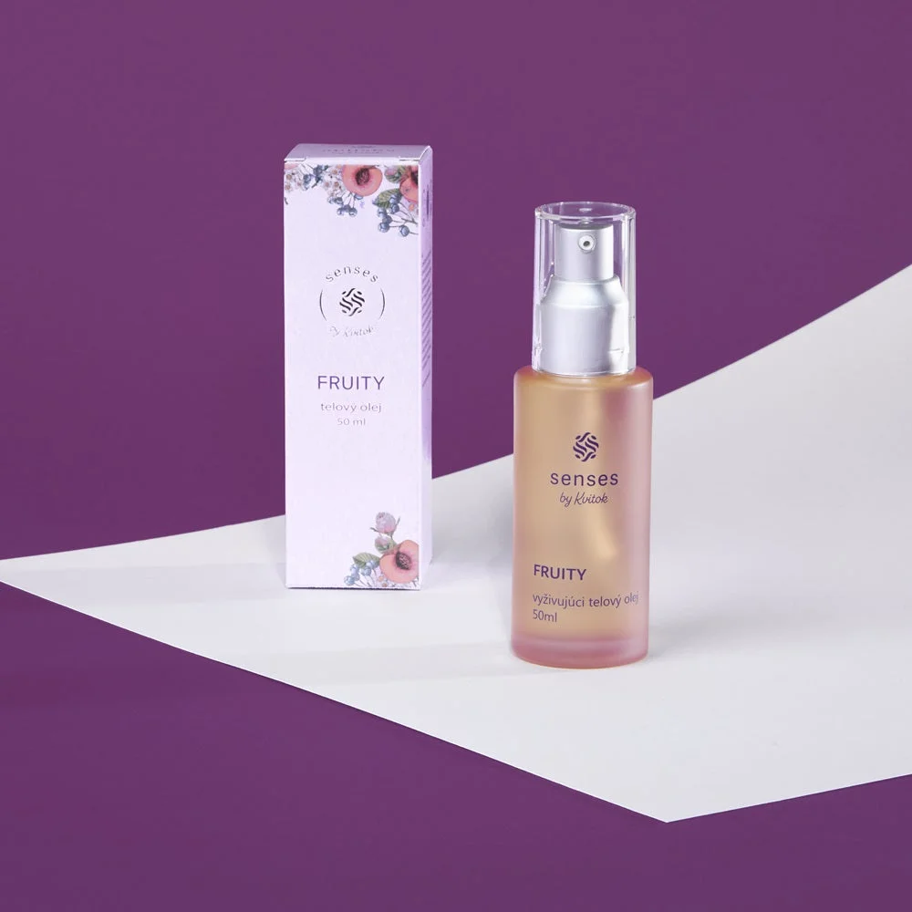 Kvitok Senses Tápláló testolaj Fruity (50 ml) - málna, ribizli és vanília illatával